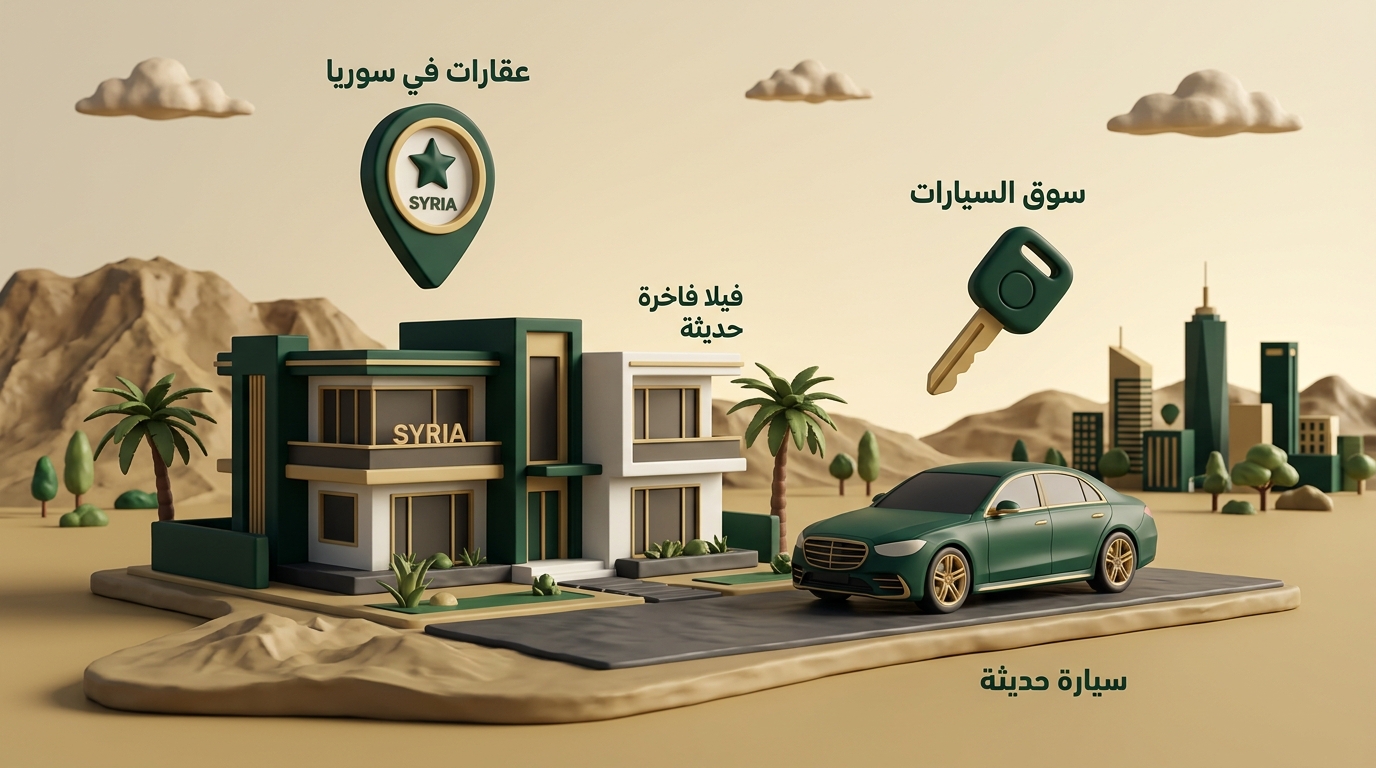 دليل شراء وبيع السيارات والعقارات في سوريا